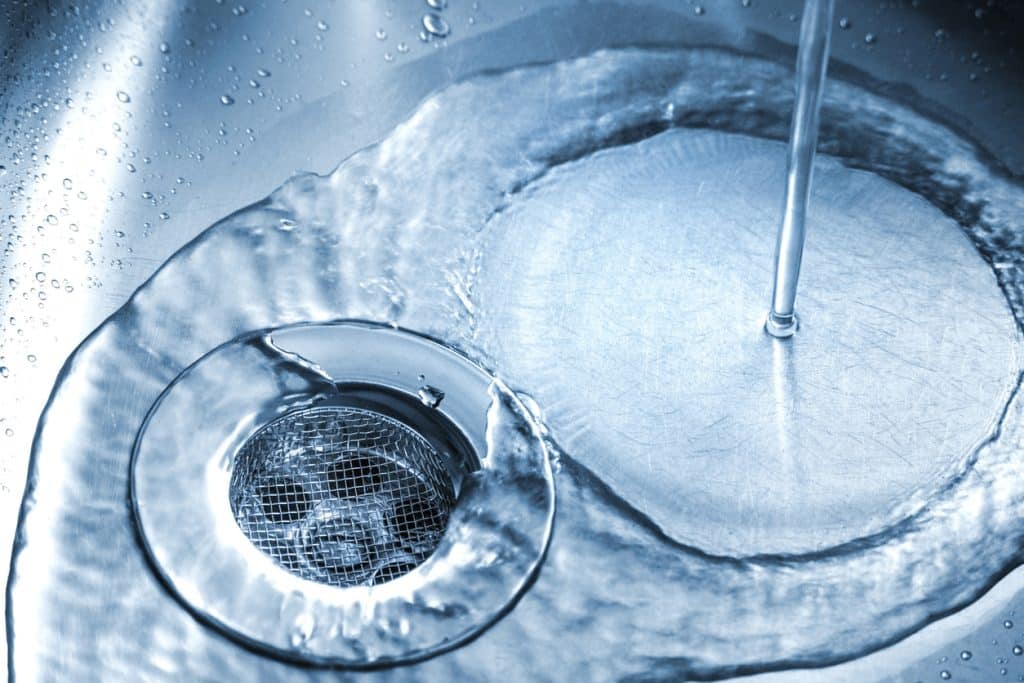 Running water in kitchen sink